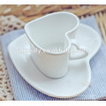 white heart shape ceramic coffee cup